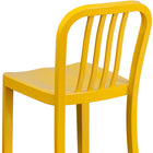 Flash Furniture 24" High Yellow Metal Indoor-Outdoor Counter Height Stool with Vertical Slat Back-Footrest