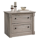 Sauder 424812 Palladia Lateral File Cabinet - Split Oak-Safety mechanism allows only one drawer open at a time.