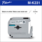 Brother Genuine MK231 Non-Laminated Tape for P-touch Label Makers - 12 mm wide x 8 m long - Black on White-Perfect for everyday home, home office, school or hobby labelling applications