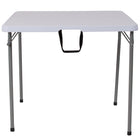 Flash Furniture 34" Square Bi-Fold Granite White Plastic Folding Table with Carrying Handle-Multipurpose Folding Table
