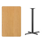 Flash Furniture 30'' x 48'' Rectangular Laminate Table Top, Natural with 22'' x 30'' Bar-Height Table Base (XUNT3048T2230B)-Top Size: 30"W x 48"L