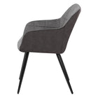 My Home My Living Faux Leather/Polyester Arm Chair - Grey - 2 Pack-Features adjustable leg levelers for stability
