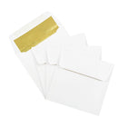 JAM Paper 6 x 6 Square Foil Lined Envelopes, White with Gold Lining, 100 Pack (3244689g)-Closure: Gum