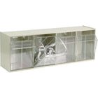 Quantum Storage Systems Tip-Out Bins Modular Storage System - 23-5/8" W x 6-5/8" D x 8-1/8" H - 4 Drawers-No. of Bin Compartments 4