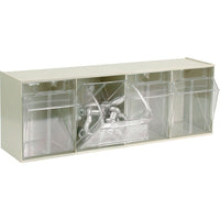 Quantum Storage Systems Tip-Out Bins Modular Storage System - 23-5/8" W x 6-5/8" D x 8-1/8" H - 4 Drawers-No. of Bin Compartments 4