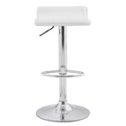 Nicer Furniture Air Lift Adjustable Metal Barstool - White - 2 Pack-Sleek metal stool base, seat covered in white faux leather