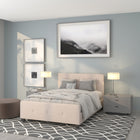 Flash Furniture Tribeca Full Size Tufted Upholstered Platform Bed - Beige Fabric-Beige Fabric Upholstery