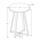 Monarch Specialties 2177 Accent Table - 22"H/Dark Taupe/Black Metal-Solid Black X-Base metal base delivers optimal stability