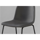 Monarch Specialties 7752 Barstool - Grey Leather-Look/Black Metal-Perfect for a standing desk, kitchen islands or home bars