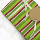 JAM Paper Christmas Wrapping Paper - Lime Green Merry Stripes Design Gift Wrap - 22.5 sq. ft.-Quantity: Sold Individually