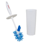 Vileda Powerfibres Enclosed Toilet Brush Set-Triple cleaning power with three types of bristles: angled to clean under the rim; shorter and tougher for thorough cleaning; and longer for daily toilet care