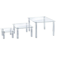 Azar Displays 6"H x 8"W x 8"D - 10"H x 16"W x 16"D Acrylic Square Riser Display, 3 Pack (515306)-Made from acrylic