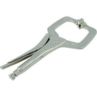 Dynamic Tools 11" Locking Clamp With Swivel Pads-Unique release lever design prevents painful accidental pinching of hands and fingers.