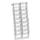 Azar Displays 51.75" x 19" 16-Pocket Letter Size Crystal Styrene Modular Wall Mount Display (252325)-16-pocket letter size wall mount
