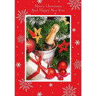 Merry Christmas & Happy New Year, Champagne, 18 Pack-Printed on premium coated card stock
