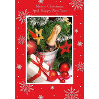Merry Christmas & Happy New Year, Champagne, 18 Pack-Printed on premium coated card stock