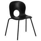 Flash Furniture HERCULES Series Designer Black Plastic Stack Chair with Black Frame-770 lb. Weight Capacity