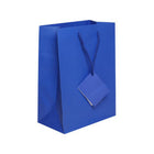 Jam Paper Gift Bags with Rope Handles - Medium - 8" x 10" x 4" - Blue Matte - 3 Pack-Color: Blue Matte