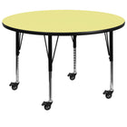 Flash Furniture Mobile 42" Round Thermal Laminate Activity Table, Yellow-Popular Round Activity Table