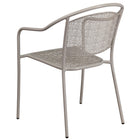 Flash Furniture Light Grey Indoor-Outdoor Steel Patio Arm Chair with Round Back-Integrated Arms