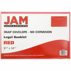 JAM Paper Plastic Envelopes with Snap Closure - Legal Booklet - 9.75" x 14.5" - Red - 12 Pack -Size: Legal (9.75" L x 14.5" W)