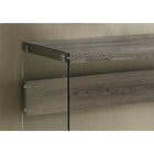 Monarch Specialties 3055 44"L Accent Table - 44"L/Dark Taupe/Tempered Glass-Clear tempered glass sides blend with any decorative style of your home