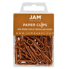 JAM Paper Coloured Standard Paper Clips, Small, Gold Paperclips, 3 Packs of 100, 300 Total (21832057b)-3 Packs of 100