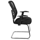 Flash Furniture Black Mesh Side Reception Chair with Chrome Sled Base-Ventilated Mesh Back