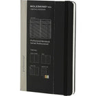 Moleskine Professional Large Notebook - 5" x 8-1/4" - Black-Large (5" x 8-1/4")