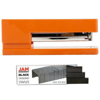 JAM Paper Office & Desk Sets, Stapler Pack of Staples, Orange and Black (3375ORBK)-Colour: Orange Stapler & a Pack of Black Staples