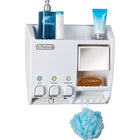 Ulti-Mate Dispenser 3 with Mirror, White-Fog-resistant mirror is perfect for shaving