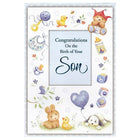 Rosedale 5-1/2" x 8" Son Baby Greeting Cards And Envelopes, 12 Pack (15246)-Printed on premium uncoated card stock