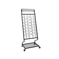 Wamaco 16-Pocket Brochure/Magazine Rolling Rack, Black (38-1097)-Display brochures, magazines and flyers