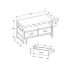 Monarch Specialties 2872 Tv Stand - 48"L/Dark Taupe/Black Metal-Assembled Dimensions: 19.75"H x 47.25"W x 15.5"D