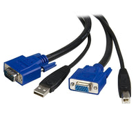 StarTech 2-in-1 Universal USB KVM Cable, 10 Ft.-Unique design minimizes the number of cables required
