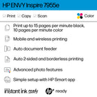 HP ENVY Inspire 7955e All-in-One Wireless Colour Inkjet Printer with Bonus 3 Months Instant Ink -First 3 months of Instant Ink included with HP+. After 3 months, monthly fee applies unless cancelled