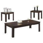 Monarch Specialties 7842P Table Set - 3Pcs Set/Espresso-Spacious table tops to display a lamp, decorative objects, accent pieces