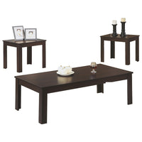 Monarch Specialties 7842P Table Set - 3Pcs Set/Espresso-Spacious table tops to display a lamp, decorative objects, accent pieces