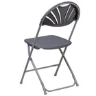 Flash Furniture HERCULES Series Charcoal Plastic Fan Back Folding Chair-Charcoal Plastic Seat and Back