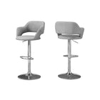 Monarch Specialties 2363 Barstool - Grey Fabric/Chrome Metal Hydraulic Lift-Against the home bar or counter, this counter height bar stool will be the new favorite seating spot every day of the week