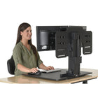 Victor High Rise Manual Dual Monitor Standing Desk (DC350)-Measures 15.5"H x 28"W x 23"D