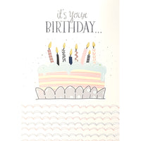 MillBrook Studio Greeting Cards/Envelopes - 5-3/8" W x 7-3/4" H - Cake and Candles - 18 Pack-Card shop quality greeting cards