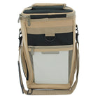 Cathay Importers Black Polyester Cooler Tote With 2 Wine Glasses (EC-06-2606-BLK)-Durable 600 denier black polyester with beige microsuede trim
