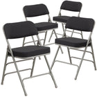 Flash Furniture HERCULES Series Premium Curved Triple Braced & Double Hinged Black Pin-Dot Fabric Metal Folding Chair-300 lb. Weight Capacity