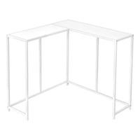 Monarch Specialties 2160 Accent Table - 36"L/White/White Corner Console-Tabletop panels in a white finish offer ample display space