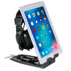 Allsop Universal Headphone Stand and Tablet Holder - Black-Manage cables and charging cords with built-in cable management system