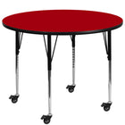 Flash Furniture Mobile 42" Round Thermal Laminate Activity Table - Red-Popular Round Activity Table
