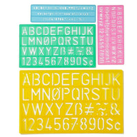 C-THRU 4-Piece Lettering Guide, Uppercase, Letters and Numbers, 6 Pack-Features 4 guides, 1/4"/6mm, 1/2"/1 cm in uppercase & lowercase letters & numbers