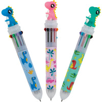 Merangue 10-Colour Ballpoint Pen with Dino Topper-10-Colour Multi Pen