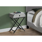 Monarch Specialties 3552 Accent Table - 24"H/Grey Cement/Black Nickel Metal-1 year limited warranty on parts